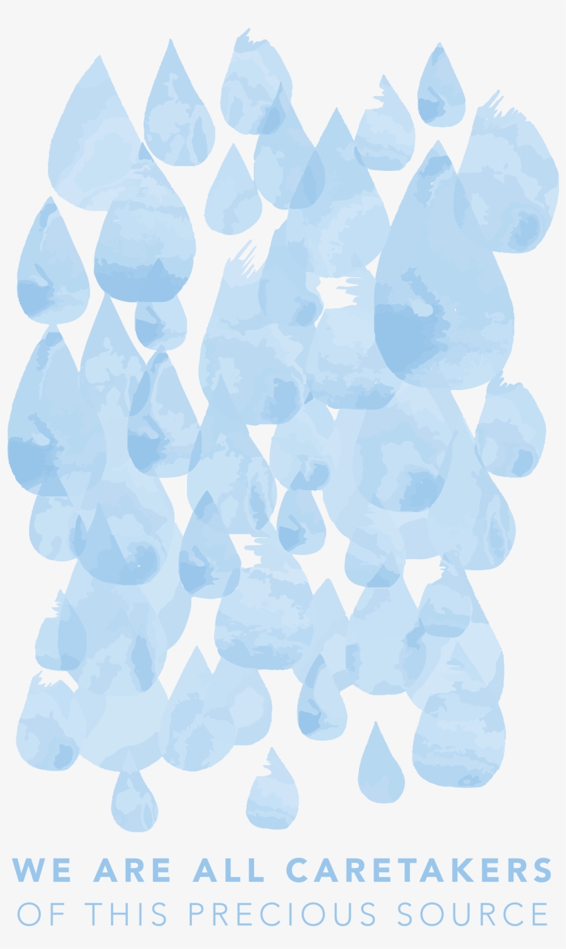 The Visual Is Of Watercolor Raindrops That Resemble - Poster, transparent png