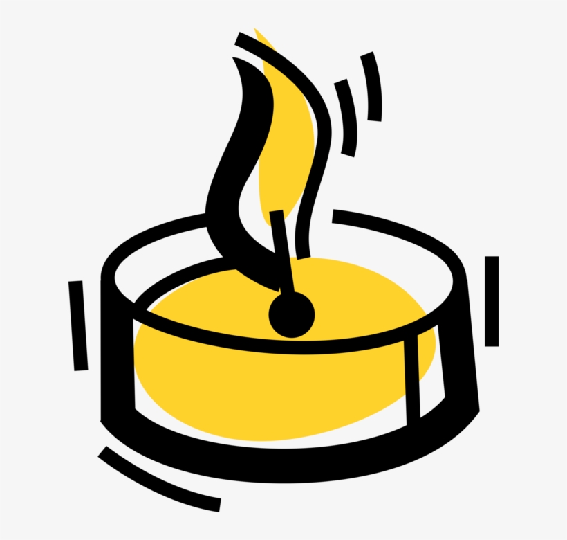 Vector Illustration Of Candle Ignitable Wick Embedded - Flame, transparent png