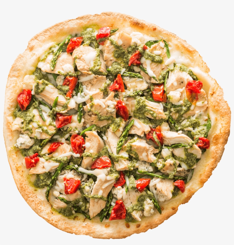 Herb Roasted Chicken, Asparagus Spears, Spinach, Gorgonzola, - Flatbread, transparent png