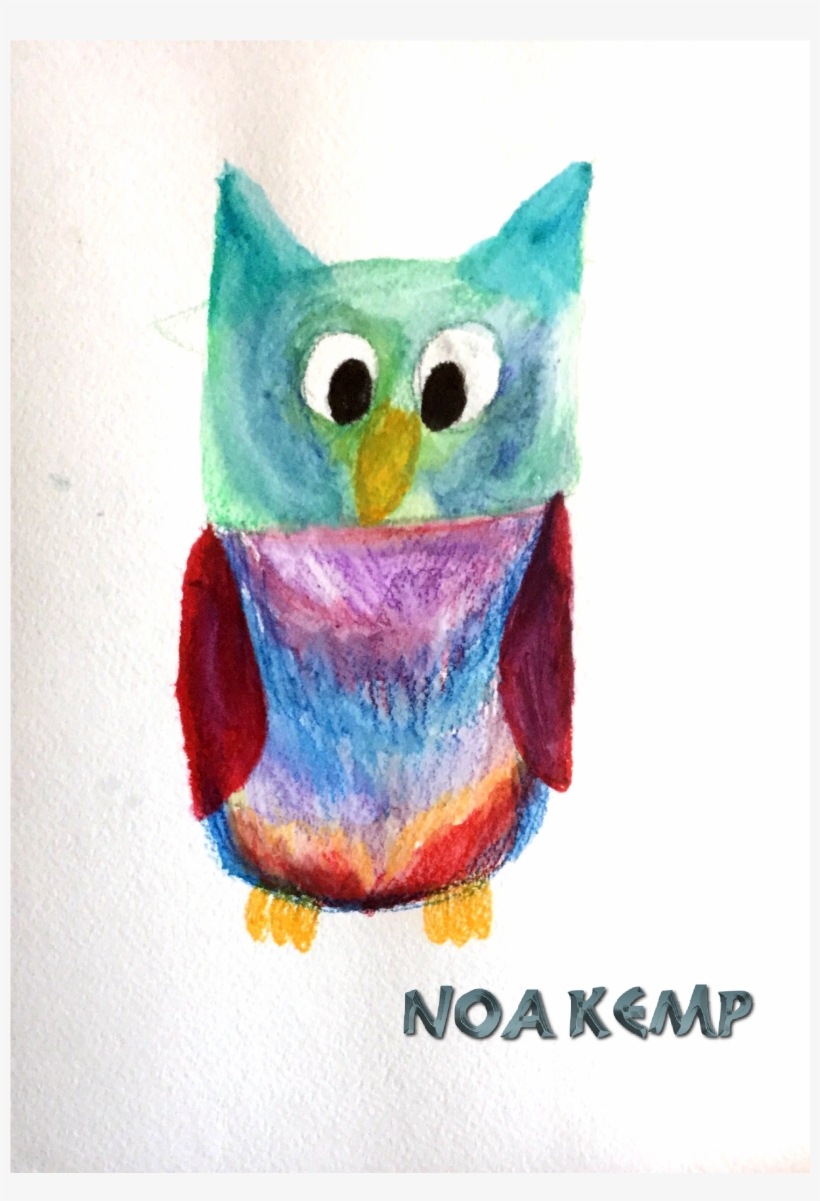 Owl In Watercolor Pencils - Stuffed Toy, transparent png