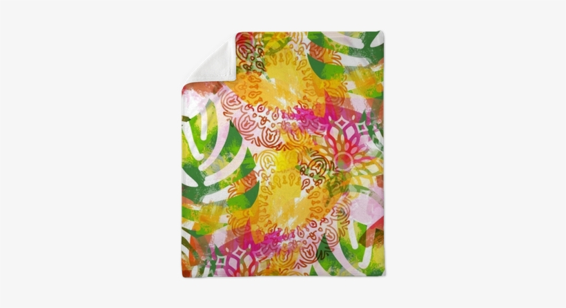 Tropical Background With Watercolor Effect - Textile, transparent png