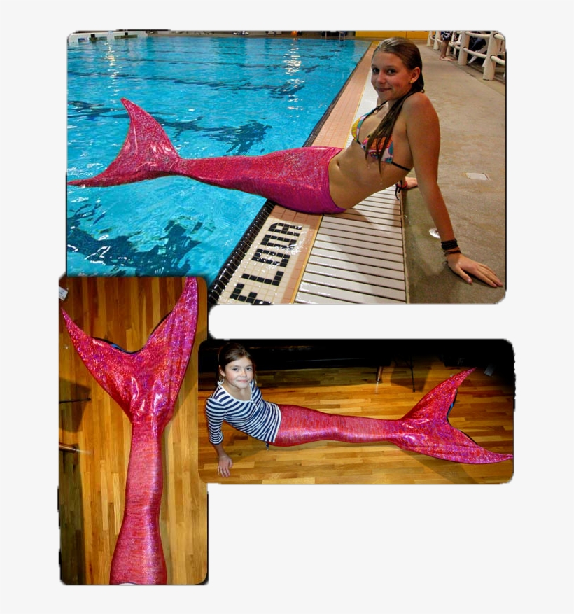 Pink-tail - Custom Made Fabric Mermaid Tail, transparent png