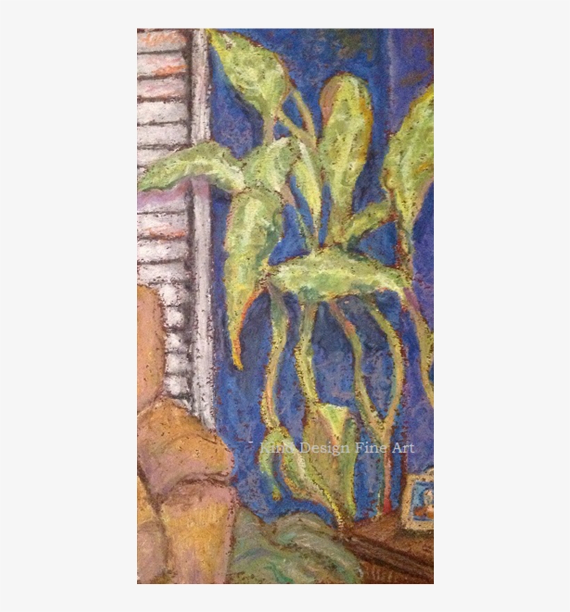 Elephant Ear Plant Next To Shutters - Painting, transparent png