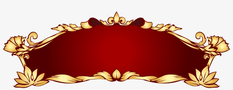 Red Gold Art Nouveau Banner Png - Golden Banner Png, transparent png