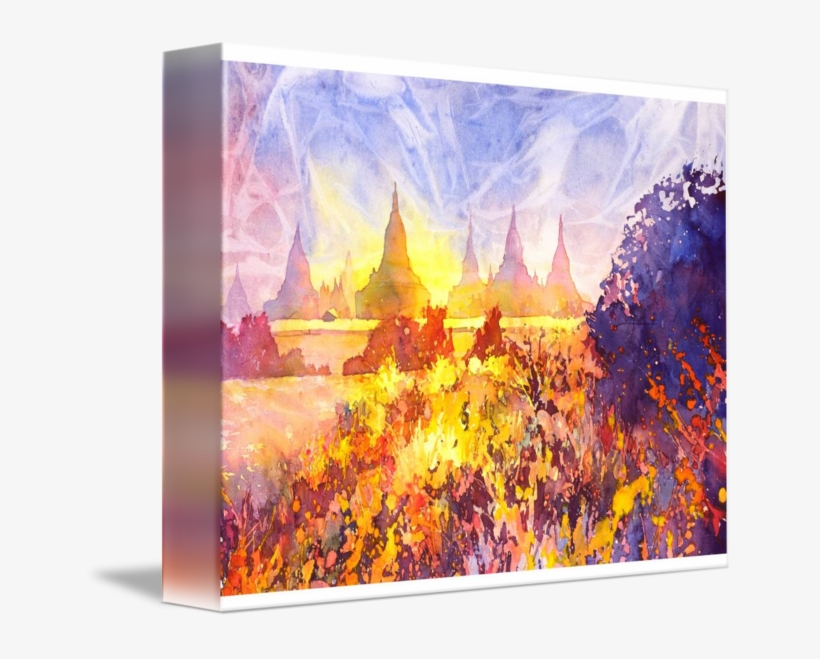 Graphic Library Download Of Ruins In Bagan Myanmar - Watercolor Painting, transparent png