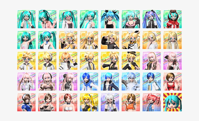 40-piece Avatar Set - Project Diva Future Tone Avatar, transparent png