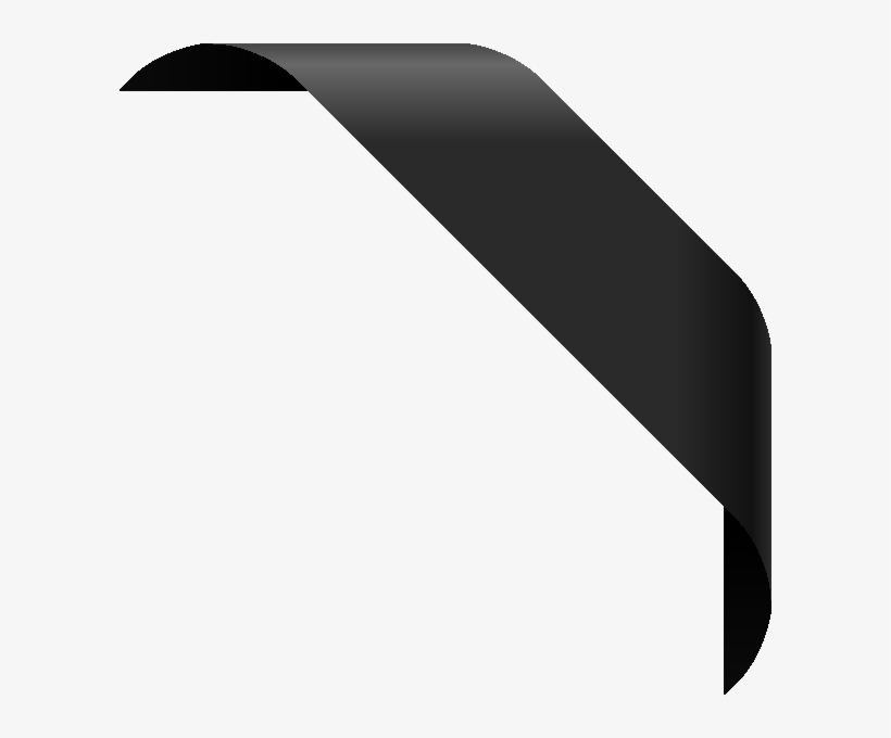 Corner Ribbon02 White Vector Data - Black Photo Corner Png, transparent png