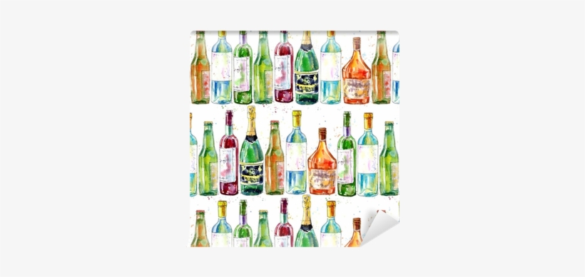 Seamless Pattern Of A Champagne,cognac, Wine, Beer - Vinos Y Cervezas Sin Fondo, transparent png