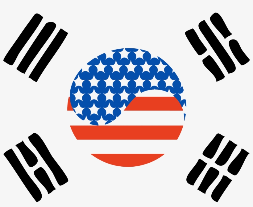 Cropped Korean American Flag - South Korea Flag, transparent png