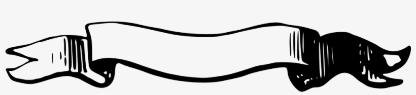 Image Free Stock Signs Vector Fancy Ribbon For Free - Ribbon Banner Black And White Png, transparent png