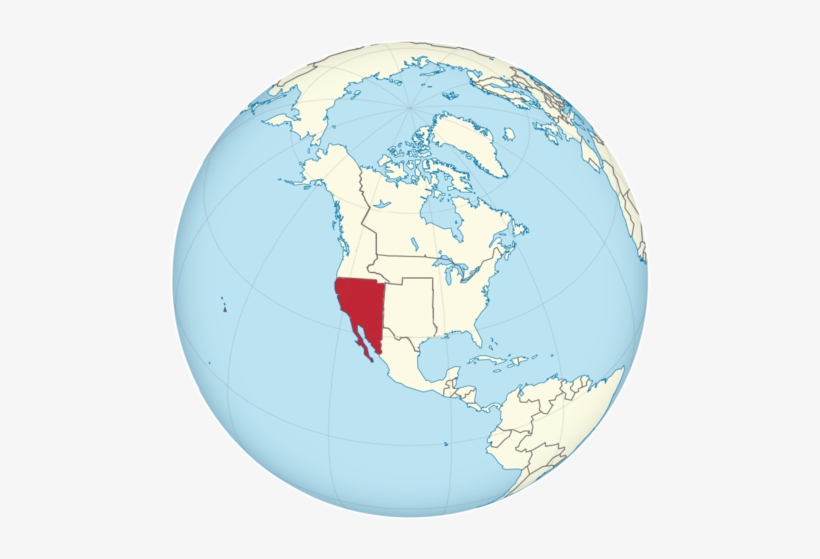 Map Of Sierra - Usa On A Globe, transparent png