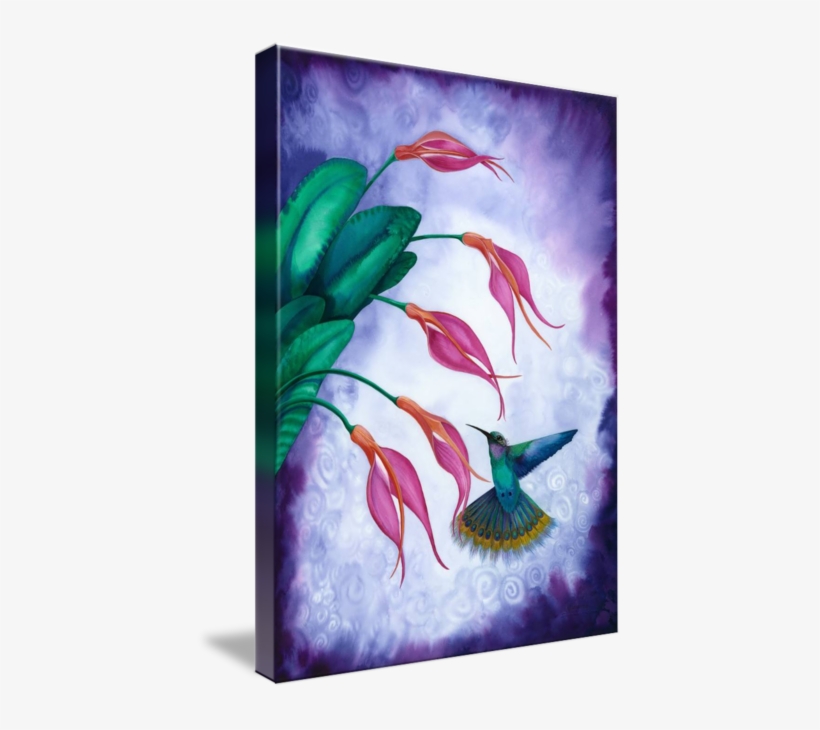 "hummingbird And Orchid Watercolour" By Savanna Redman - Painting, transparent png