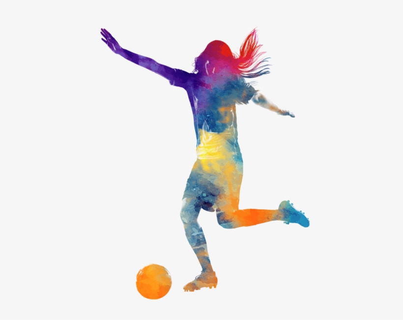 Bleed Area May Not Be Visible - Football Watercolor Woman, transparent png