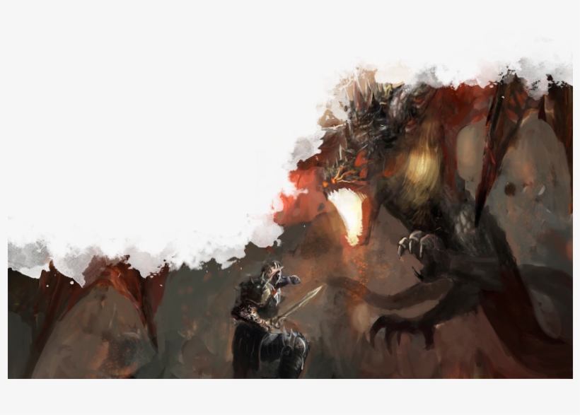 Be Strength If You Want To Face Your Opponents Head - Dragon And Man Fighting, transparent png