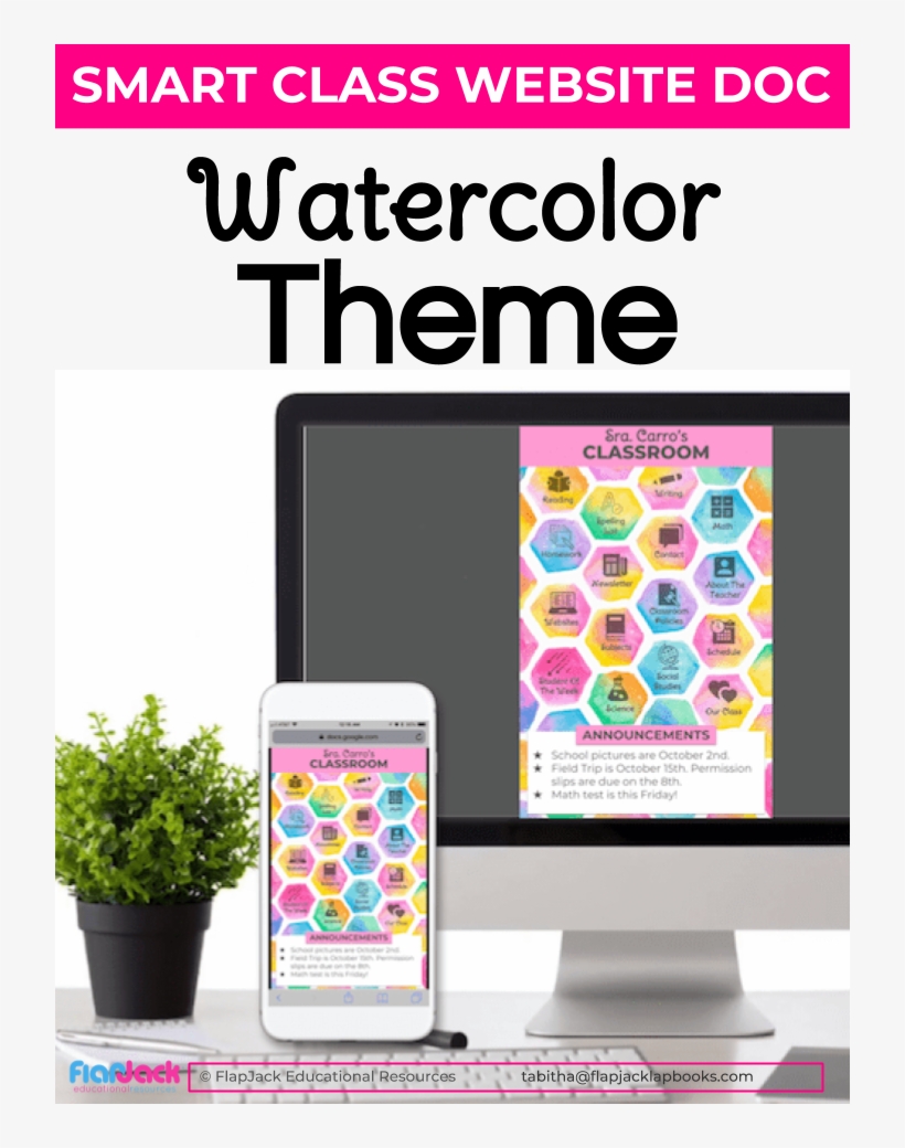 Watercolor Smart Class Website - Flowerpot, transparent png