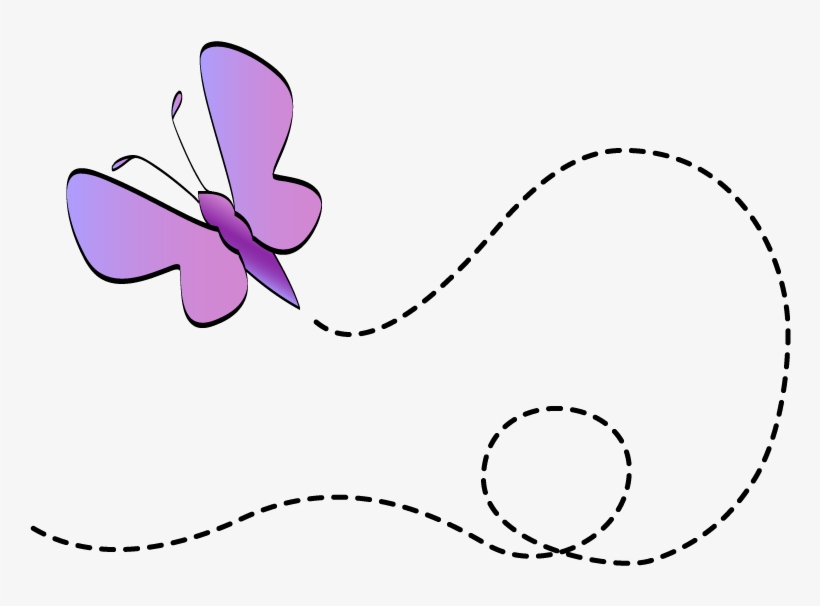 Purple Flower Clipart Butterfly Clip - Butterfly Clip Art Flying, transparent png