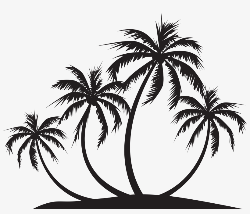 Palm Island Silhouette Png Clip Art, transparent png
