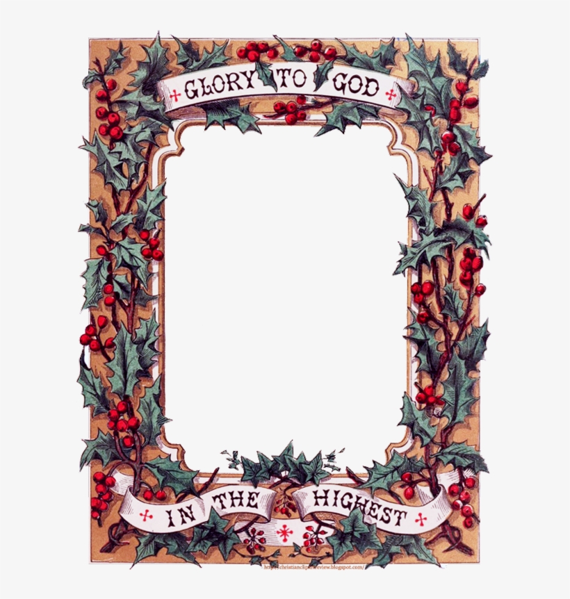 Description Of The Illustration - Holly Frame Poster Print By Unknown (18 X 24), transparent png