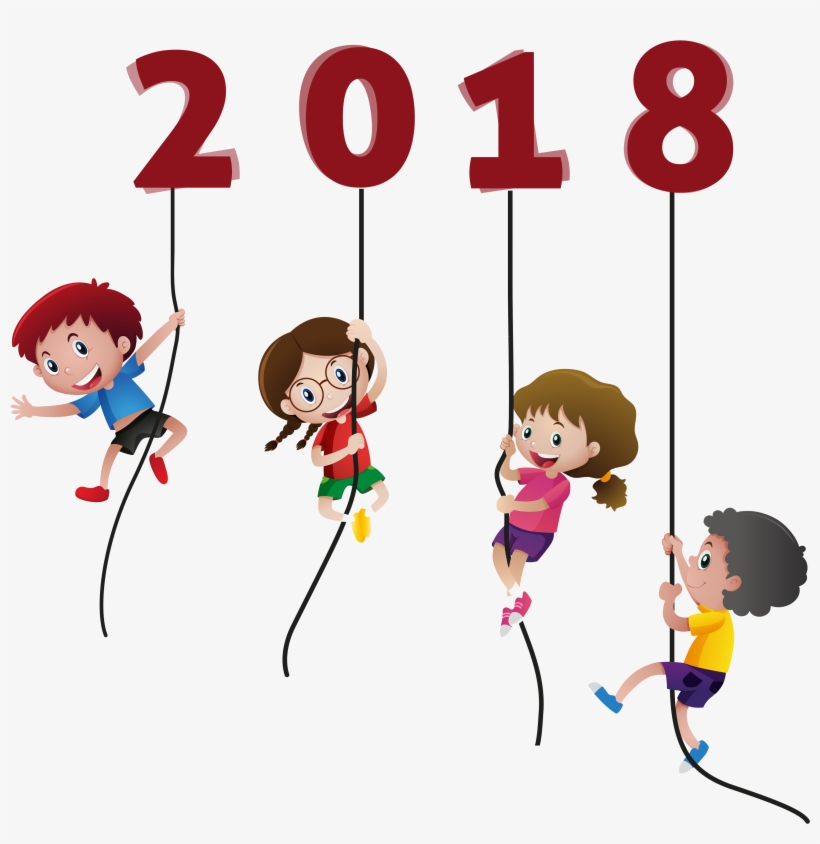 Happy Kids Funny Without Background Coloring Point - Happy New Year 2018 Kids, transparent png