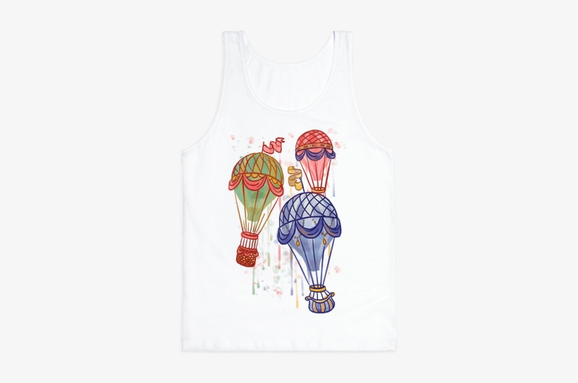 Watercolor Balloon Trip Tank Top - Watercolor Painting, transparent png