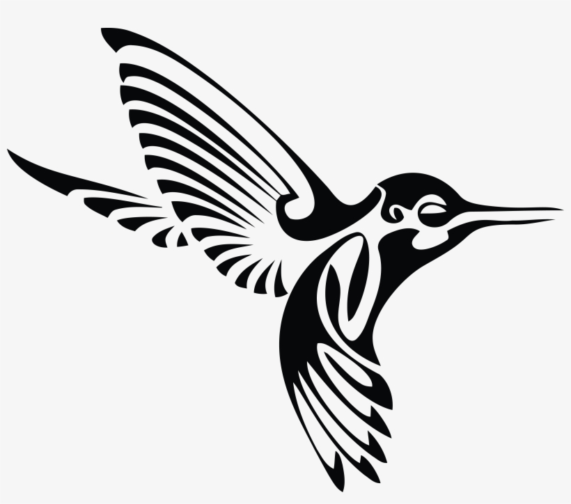 Tribal Hummingbird Silhouette Icons Png - Humming Bird Clip Art, transparent png