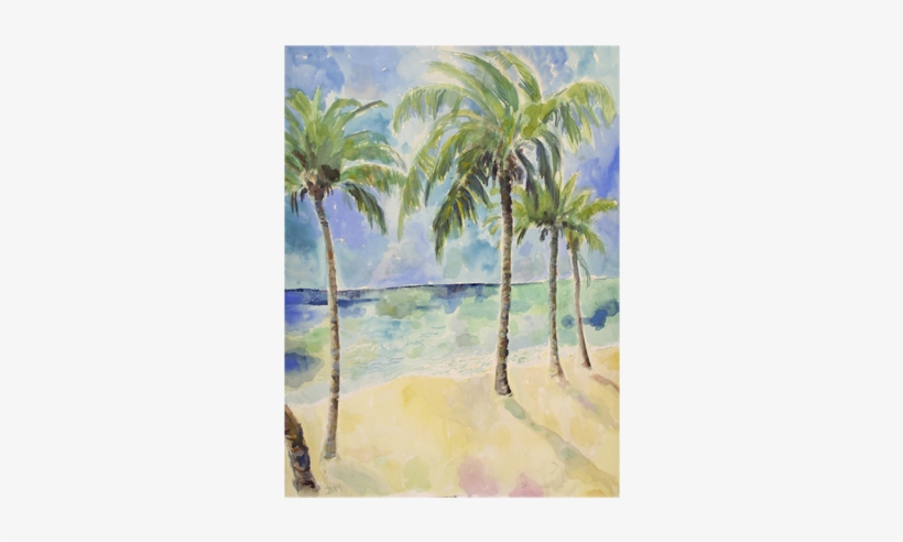 More Views - L. Platt Palm Trees Mounted Print 12x12", transparent png