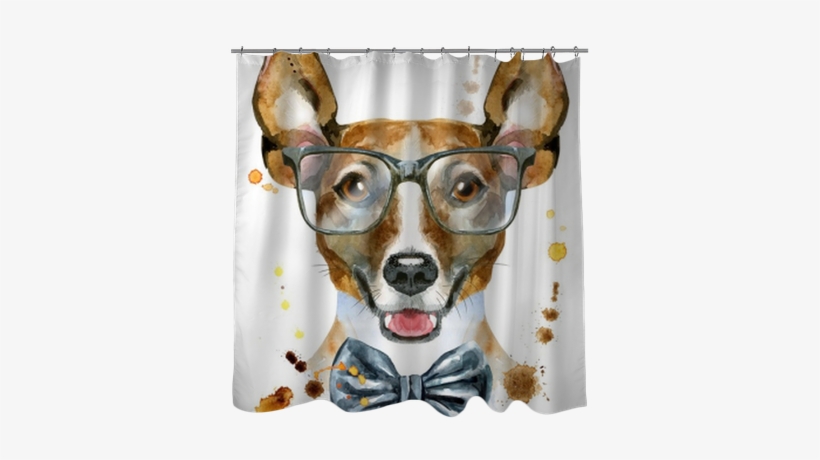 Watercolor Portrait Of Jack Russell Terrier With Bow-tie - Jack Russell Terrier, transparent png