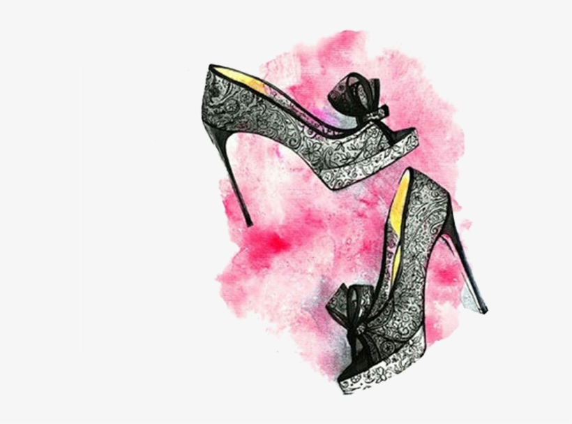 Picture Stock Chanel Court Shoe Painting Lace High - Quadro Para Decorar  Closet - 736x912 PNG Download - PNGkit
