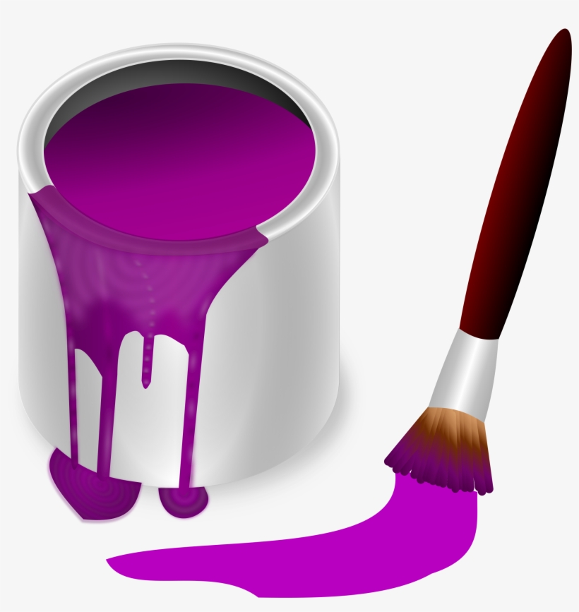 Purple Paint With Paint Brush Svg Clip Arts 594 X 600, transparent png