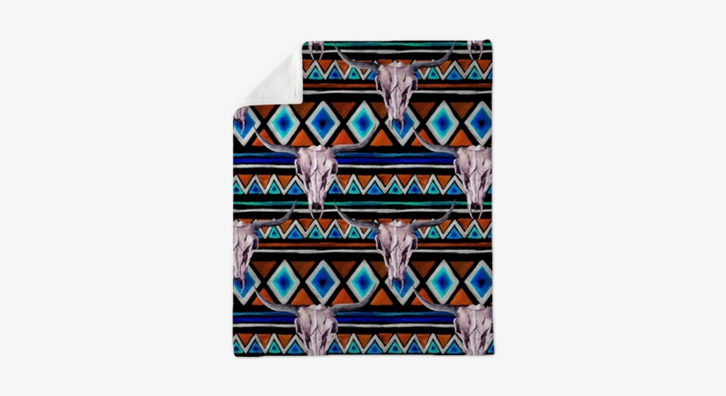 Seamless Background With Trendy Tribal Design - Skull, transparent png