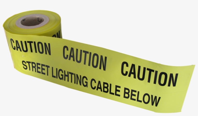 Caution Street Lighting Cable Below Tape 365m X 150mm - Camping Sign, transparent png