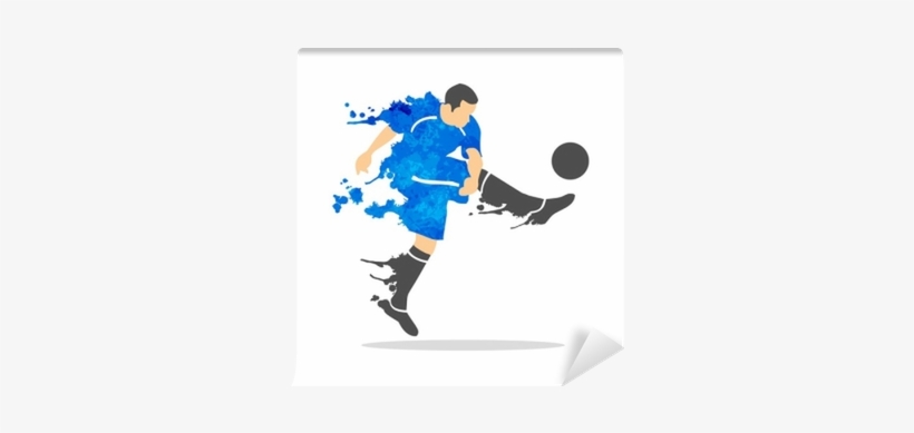 Vector Illustration Of Soccer Player In An Action With - Soccer Watercolor, transparent png