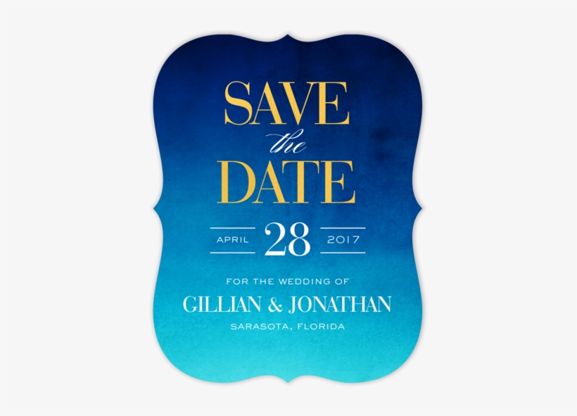 Watercolor Shine Foil Pressed Save The Date Card Inviting - Ford Models, transparent png