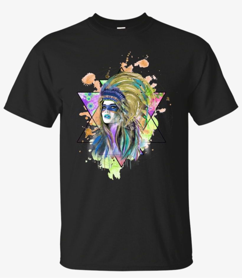 Watercolor Headdress Classic T-shirt - Money Can't Buy Happiness But It Can Buy Shoes T-shirt, transparent png