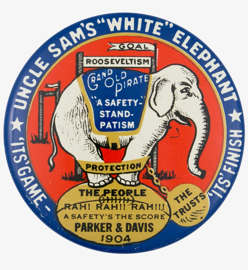 Uncle Sam's White Elephant - Parker & Davis Political Button Kleenex Tissues, transparent png