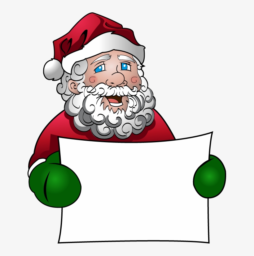 Image - Santa Holding Sign Clipart, transparent png