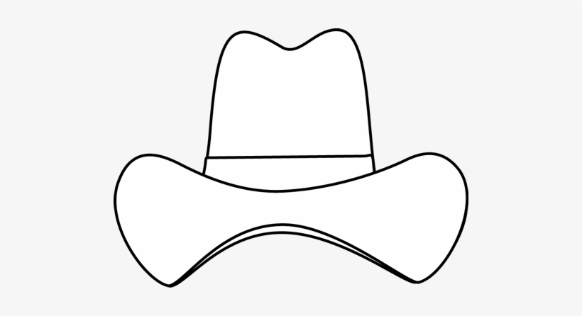 Black And White Simple Cowboy Hat Clip Art - White Cowboy Hat Silhouette, transparent png