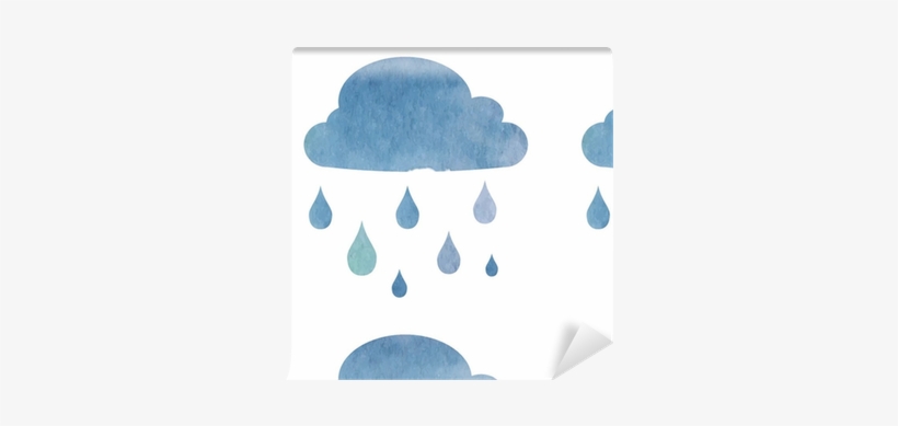 Cloud With Rain Drops - Illustration, transparent png
