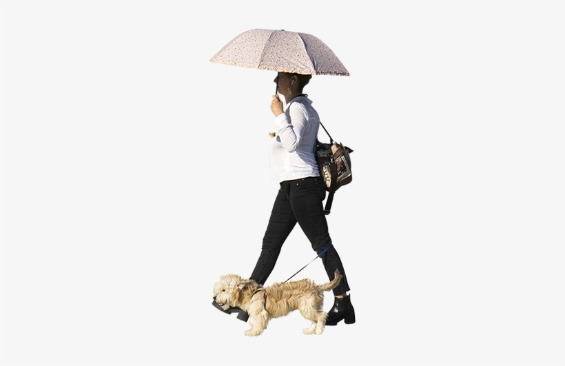 Watercolor Painting - Woman Walking With Umbrella, transparent png