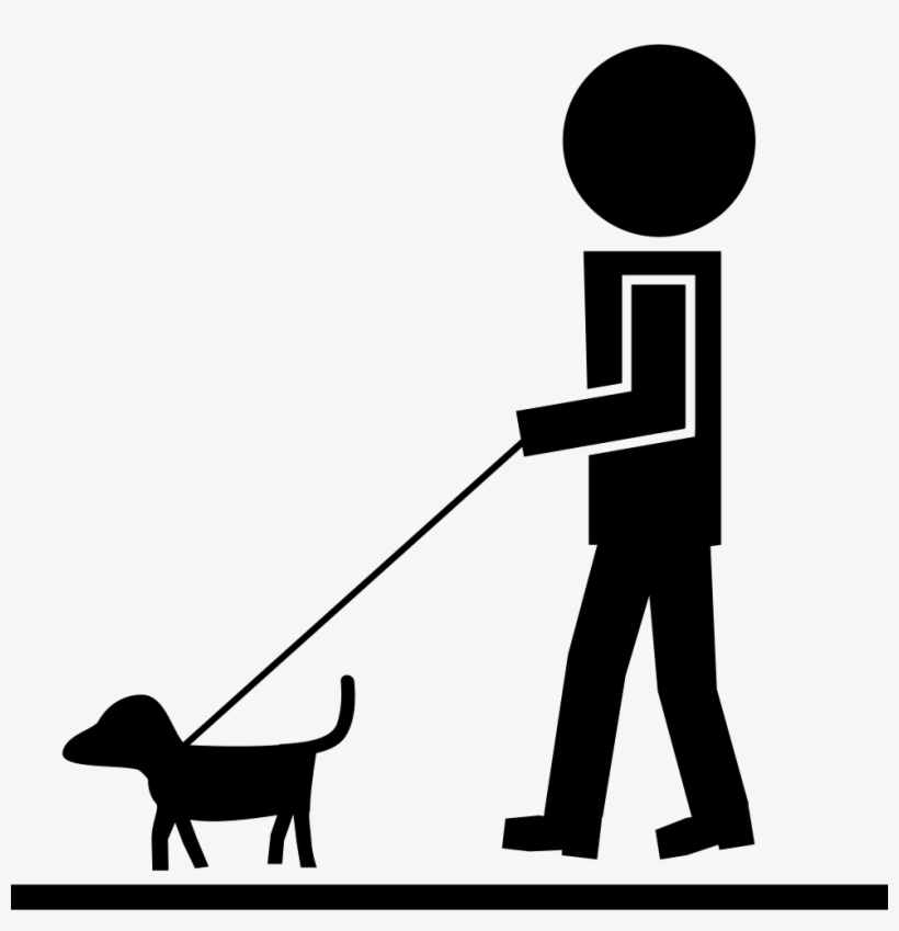Man Walking With Pet Dog And A Cord Comments - Perro Y Humano Animado, transparent png