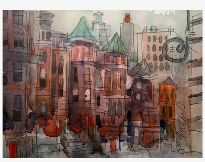 Mr Brownstone Watercolor On Chairish - Painting, transparent png