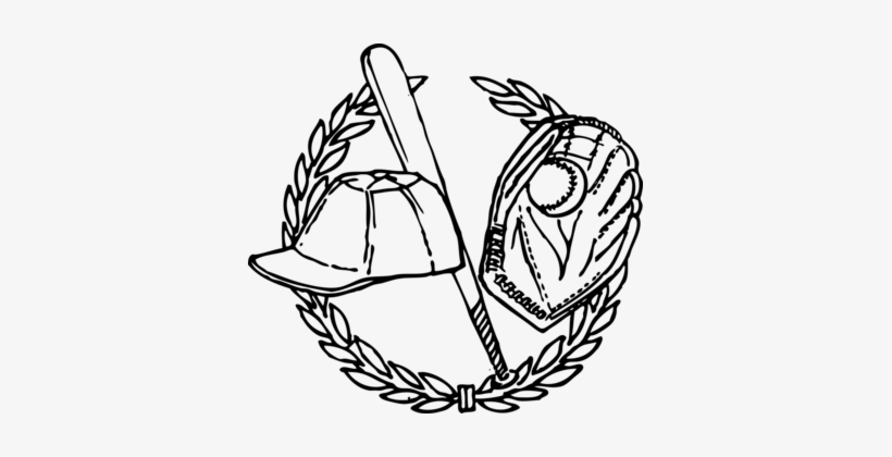 Baseball Field Baseball Bats Softball Black And White - Baseball Clip Art Black And White, transparent png