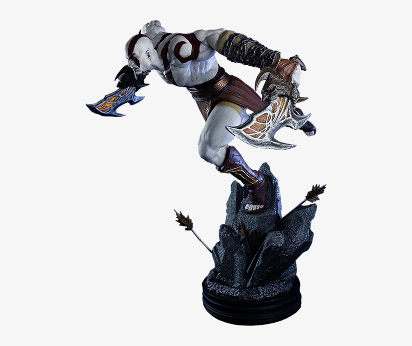 19" God Of War Statue God Of War - God Of War Lunging Kratos, transparent png