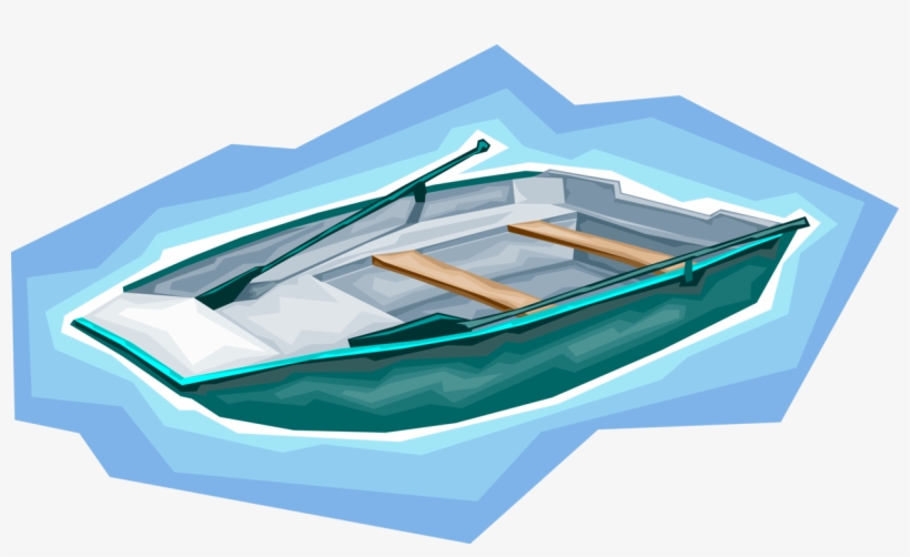 Vector Illustration Of Rowboat Or Row Boat Watercraft - Dinghy, transparent png