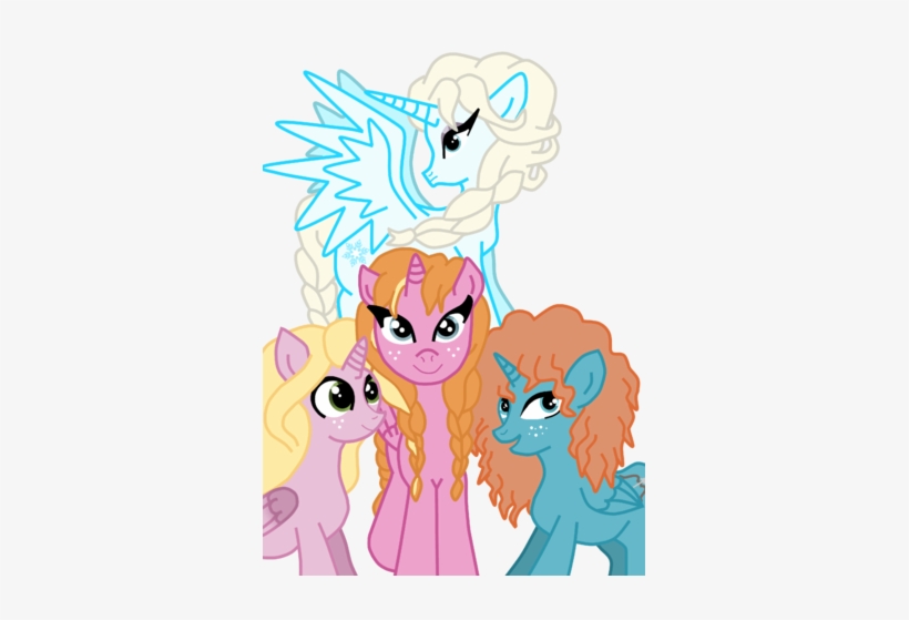 Rapunzel Merida Elsa Anna Ponies By Dramakid99-d7n4lkp - Мерида Пони, transparent png