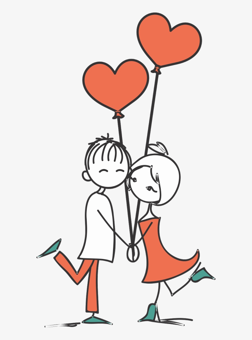 Stick Figure Couple Png Clipart Stock - Casal Desenho Png, transparent png