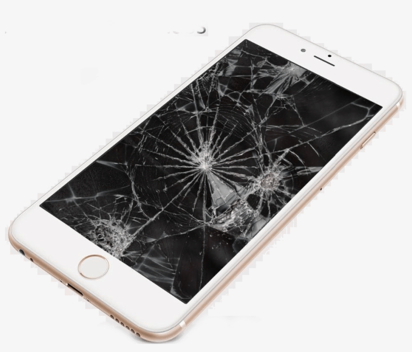 Closup Picture Of Cracked Screen Iphone 6 Gold - Elv Tempered Glass Screen Protector Edge To Edge Anti, transparent png