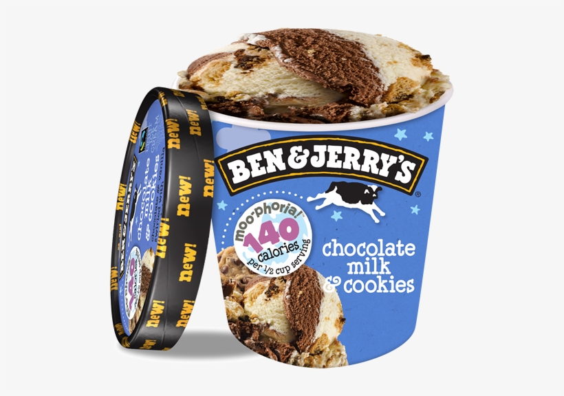Chocolate Milk & Cookies Ice Cream, - Ben And Jerry's Ice Cream, transparent png