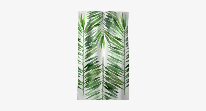 Watercolor Palm Tree Leaf Seamless Blackout Window - Palm Tree Leaves Watercolor, transparent png