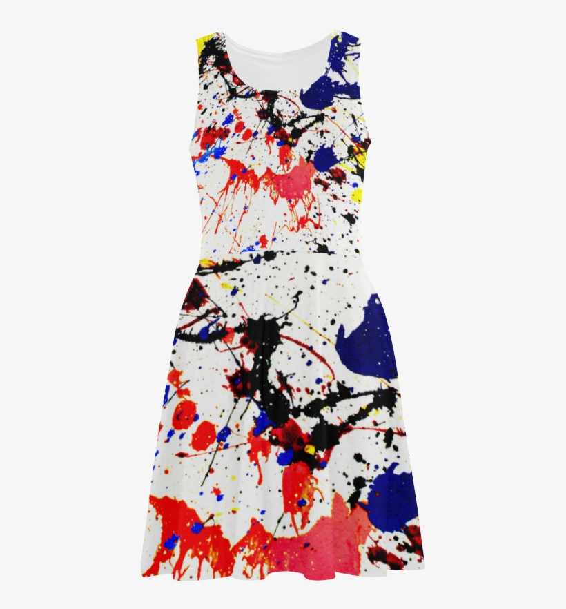 Blue & Red Paint Splatter Atalanta Sundress - Angelinana Custom Blue & Red Paint Splatter Custom, transparent png